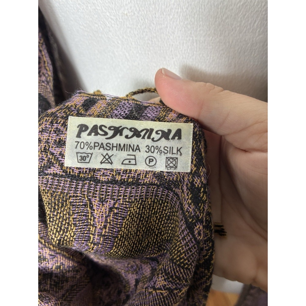 pashmina‎ scarf wrap shawl 70% Pashmina 30% Silk Purple Quite Luxury - Picture 3 of 3